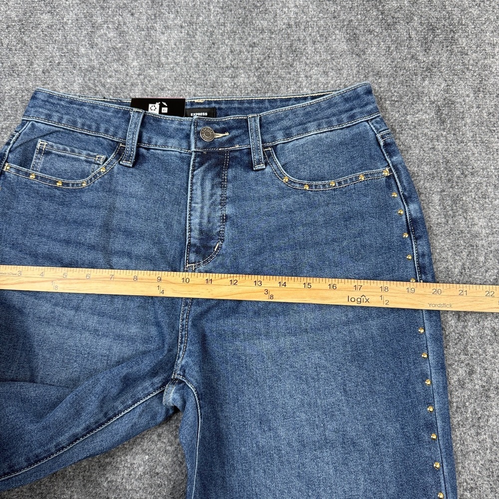 Express Embellished Jean Womens Size 6 Straight Leg Studded Medium Wash NWT - Picture 11 of 14